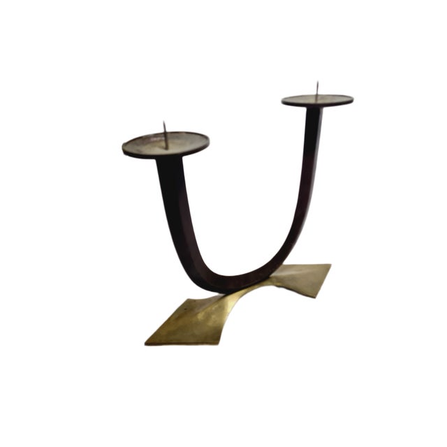Art Deco Style 2-Armed Candleholder, Germany, 1950s For Sale - Image 13 of 16