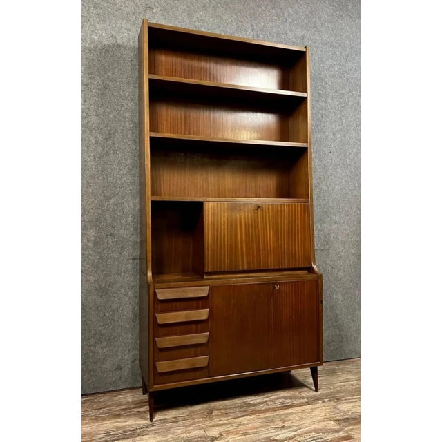 Italian Secretary Bookcase from Mobili Barovero Torino, 1960s For Sale - Image 4 of 8