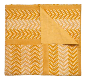 Chevron Hand Stitched Quilt, King - Ocher