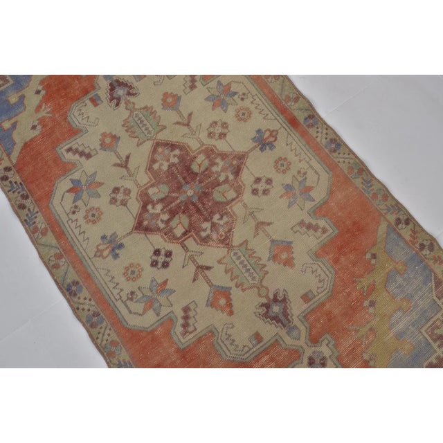 Orange Vintage Anatolian Oushak Carpet For Sale - Image 8 of 10