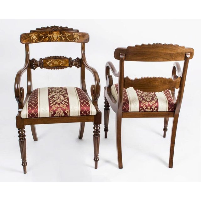 English Regency Style Burr Walnut Armchairs, Set of 2 For Sale - Image 4 of 13