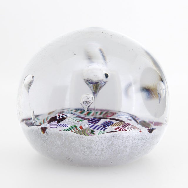 Mid 20th Century Paul Ysart Attributed Harlequin White Ground/Polychrome Twist Glass Paperweight For Sale - Image 5 of 15