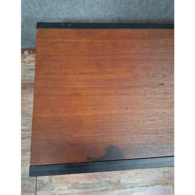 Modern Modern Coffee Table with Wooden Top and Metal Frame, 1970s For Sale - Image 3 of 9