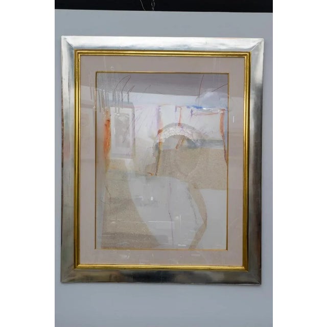 This stylish, large scale mixed media on paper artwork is by the American artist Harold Edward Larsen (b.1935) and was...