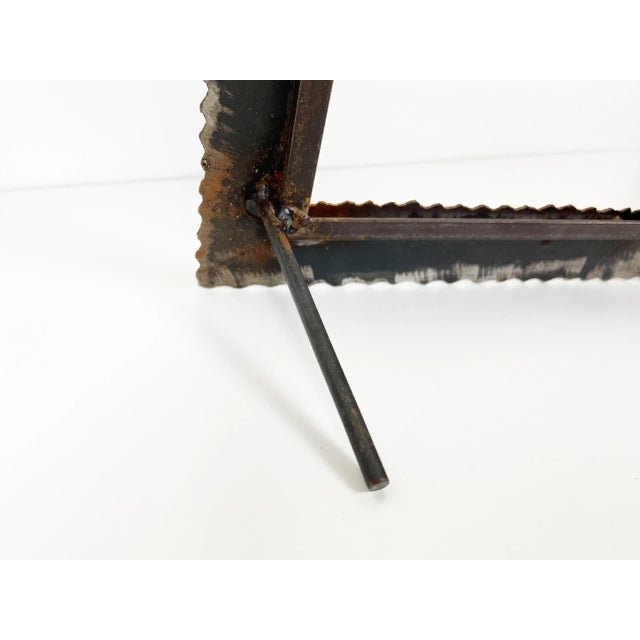 Metal Vintage Brutalist Torch Cut Metal Picture Frame For Sale - Image 7 of 13