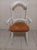 Wood Vintage Ethan Allen Style White Painted Windsor Style Armchair Stained Wood Seats Set 4 For Sale - Image 7 of 8