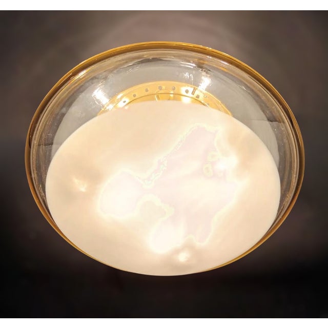 Glass 1960s Murano Milky White Flush Mount For Sale - Image 7 of 9