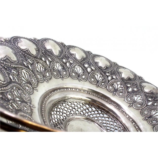 Silver Fruit Bowl with Floral Motifs For Sale - Image 9 of 11