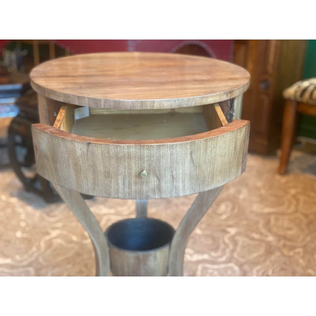 Vintage Round Wooden Side Table Chairish