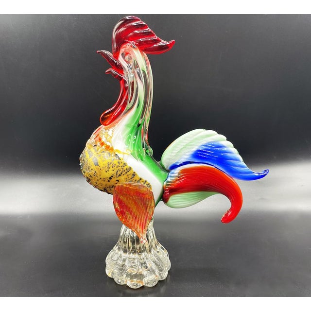 Murano Multicolored Rooster Sculpture, 1960s For Sale - Image 8 of 18