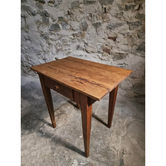Antique French Worktable and Bistro Chair, 1900s and 1950, Set of 2 For Sale - Image 18 of 18