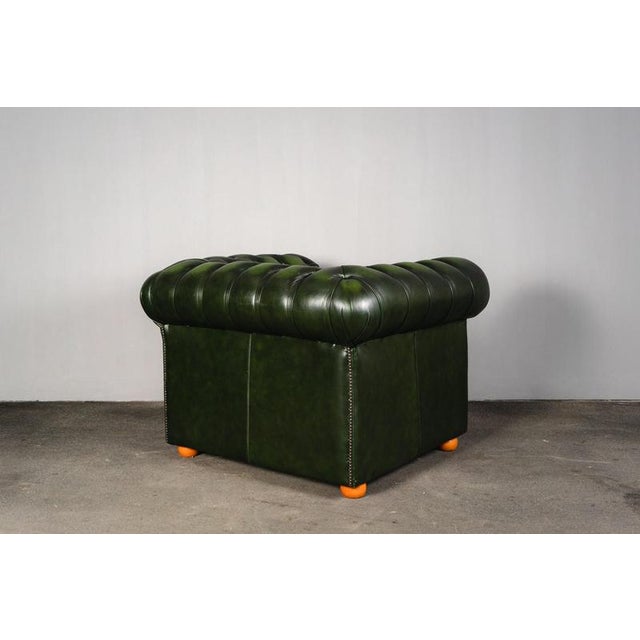 Wood Vintage Chesterfield-Style Lounge Chair For Sale - Image 7 of 18