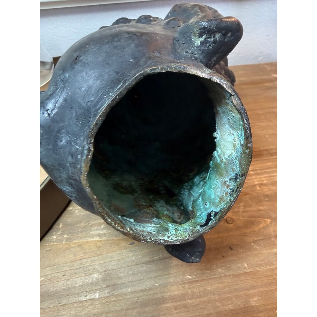 Antique bronze Buddha head sculpture. 9” x 7”