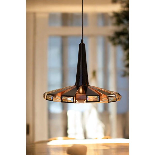 Vintage P236 Pendant Lamp in Black Metal and Copper by Werner Schou for Coronell Elektro, 1960s For Sale - Image 4 of 15