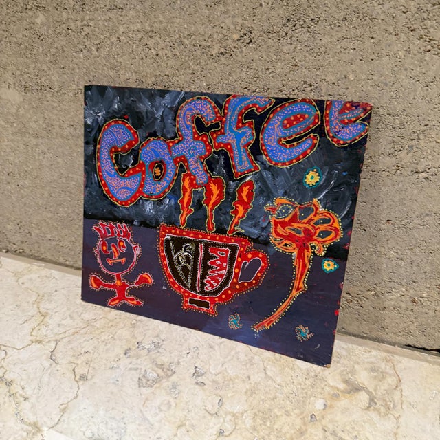 Pop Art 1990s Artwork Hot Coffee Painting For Sale - Image 3 of 6