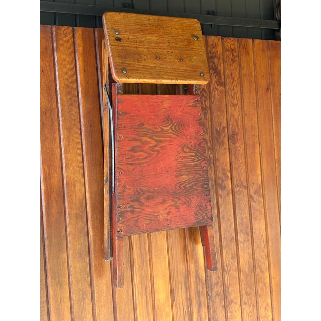 1920s Goodform Step Ladder … Stooladder by Hincher … Rare Hard Maple Stepladder For Sale - Image 10 of 12