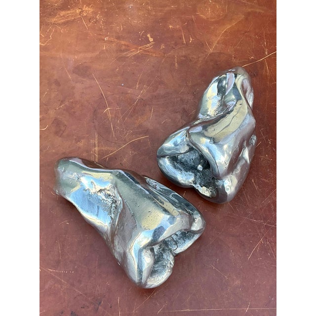 Contemporary Vintage Polished Metal Bell Peppers - A Pair For Sale - Image 3 of 12