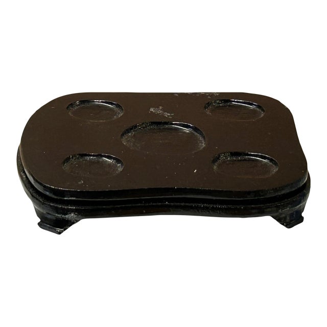 3.5" Dark Brown Wood Rectangular Shape Display Stand Riser Easel For Sale