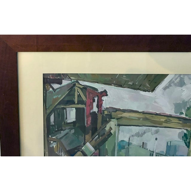 Mid 20th Century Mid Century Karl Sherman Gouache Painting, Signed For Sale - Image 5 of 9