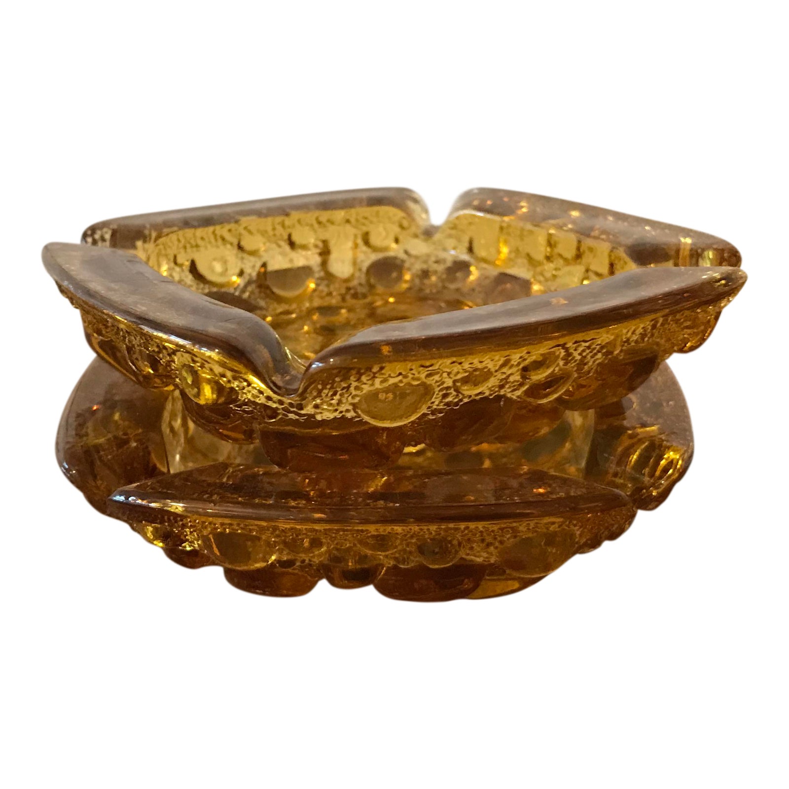 Vintage Amber Glass Ashtrays a Pair Chairish
