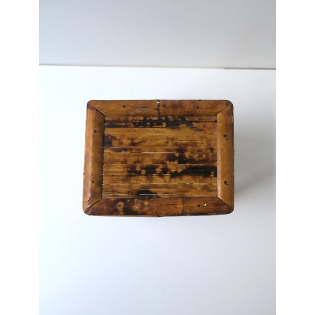 Wicker Bamboo Stool Plant Drink Stand, Small For Sale - Image 12 of 13