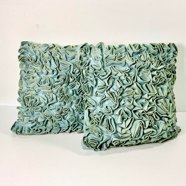 Textile 1980s Vintage Boho Chic Hollywood Regency Wool Decorative Pillows - A Pair For Sale - Image 7 of 10