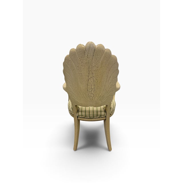 Vintage Italian Venetian Grotto Hollywood Regency Style Carved Shell Back Armchair For Sale In Miami - Image 6 of 14