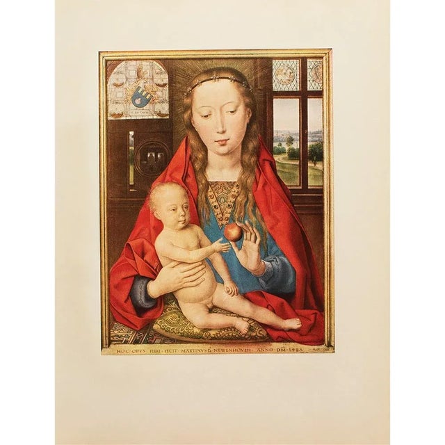 1956 After Hans Memling "The Virgin and Child", Vintage Full-Color Print For Sale In Dallas - Image 6 of 8
