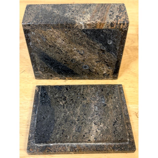 Italian Fossil Marble (Lumachella) Specimen Stone Box, Circa 1960s For Sale - Image 9 of 9