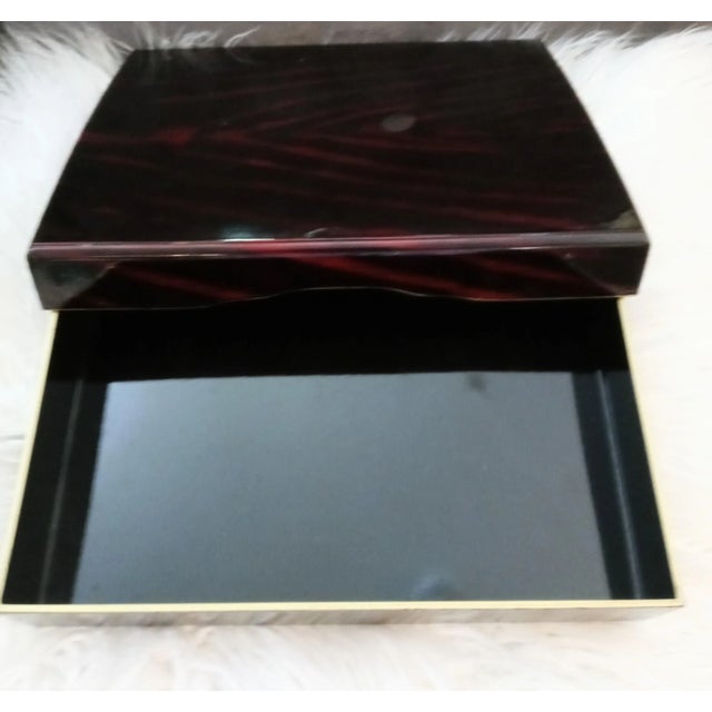 Plastic Vintage Otagiri Japan Tortoiseshell Lacquered Storage Box For Sale - Image 7 of 8