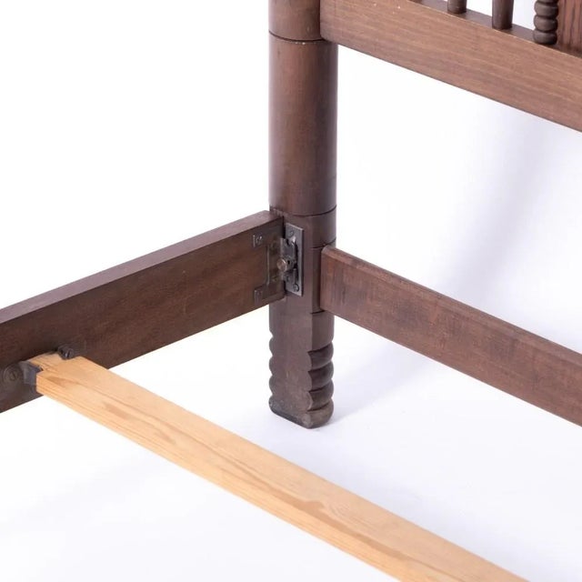 1940's French Carved Wood Bed Attributed to Charles Dudouyt For Sale In Los Angeles - Image 6 of 12