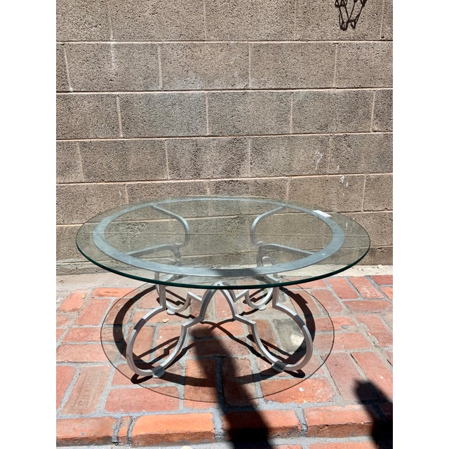 Mid 20th Century Glass Top Coffee Table Attributed to Gilbert Poillerat/Maison Ramsay For Sale - Image 5 of 9