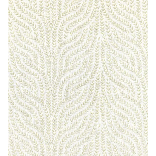 The House of Scalamandré Willow Vine Embroidery Fabric, Celery For Sale
