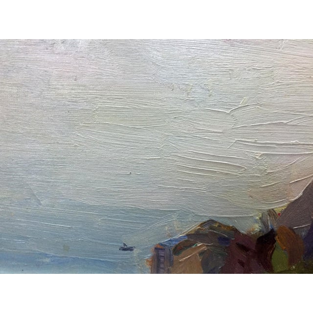 Impressionist 1980s Oil Painting Seascape For Sale - Image 3 of 9