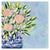 Bouquet in Blue & White Vase Acrylic Painting Floral Wall Art 8"x8" Unframed For Sale - Image 6 of 7