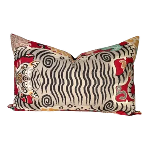 Chinoiserie Red Tiger Lumbar Pillow Cover