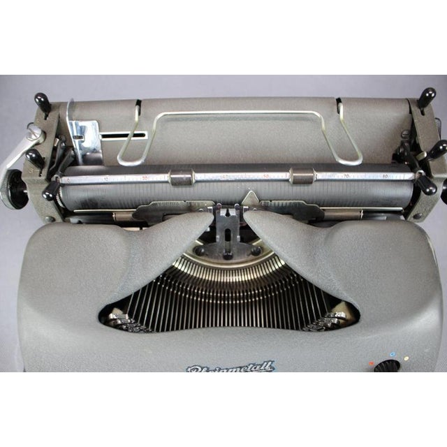 1950s German Mechanical Typewriter with Carrying Case from Rheinmetall, 1950s For Sale - Image 5 of 12