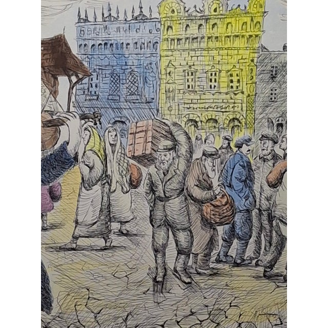 1960s Limited Edition Lithograph "Safed Street Scene With Fiddler" Artur Bar-on Ba-Bar For Sale - Image 14 of 16