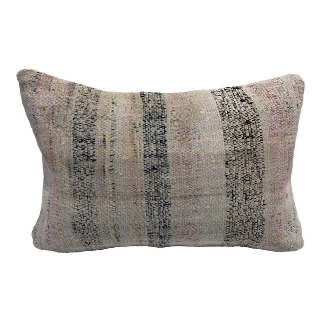 Traditional Turkish Handmade Vintage Kilim Sofa Pillow Cover For Sale