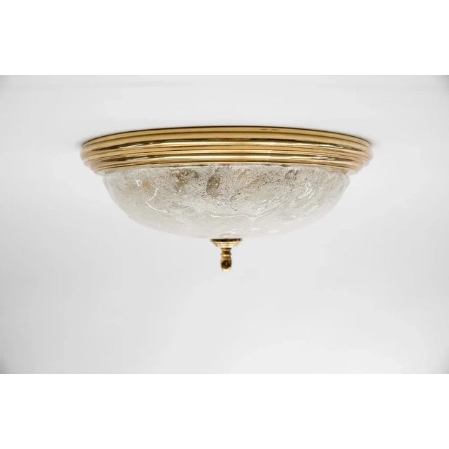 Mid-Century Modern Murano Ice Glass Flush Mount, Germany, 1960s For Sale - Image 3 of 11
