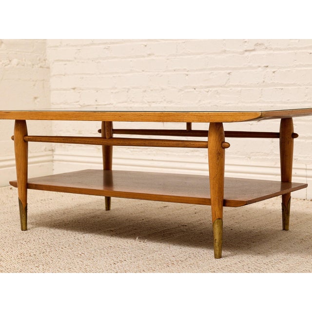 Burnt Umber Vintage Lane Furniture “Copenhagen” Coffee Table With Glass Top For Sale - Image 8 of 12