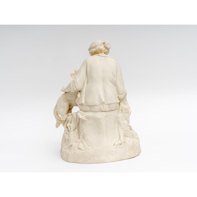 English Bisque Parian Ware Sculpture Figures With Hunting Dogs For Sale - Image 12 of 13