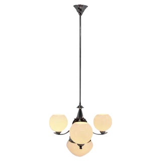 Art Deco Chrome Chandelier, 1930s For Sale