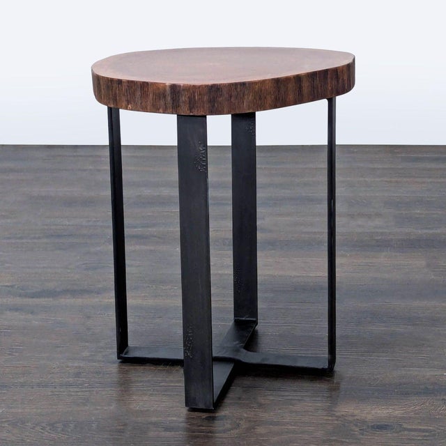 Pottery Barn Pottery Barn Live Edge Accent Table on Steel Base For Sale - Image 4 of 8
