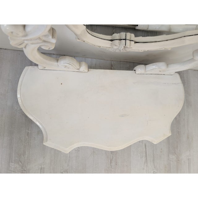 Vintage Whitewashed Dressing Table in Wood, 1940s For Sale - Image 13 of 18