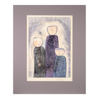 The Faceless, Unforgettable Three - Modernist Color Lithograph (5/100) by Simon Avissar For Sale