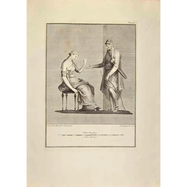 Lady and Archer from "Antiquities of Herculaneum" is an etching on paper realized by Ferdinando Campana in the 18th...