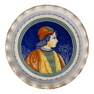 Vintage Deruta Plate, "Uomo Di Nobiltà" -Made in Italy For Sale
