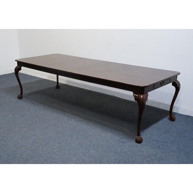 Henredon Henredon Furniture Solid Mahogany Traditional Chippendale Style 108" Dining Table W. Drawers For Sale - Image 4 of 13