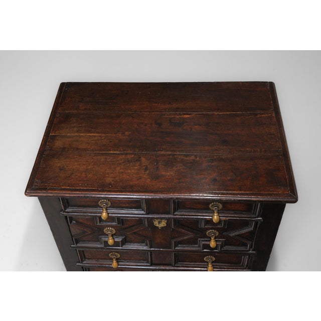 Small 17th Century Charles II Joined Oak Chest of Drawers For Sale - Image 9 of 15